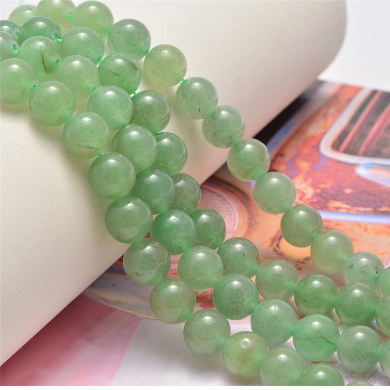 NCB 200pcs 8mm Green Aventurine Loose Beads for Jewelry Making, Natural Semi Precious Beads Round Smooth Gemstones Spacer Beads Charms for Necklaces Bracelets (Green Aventurine, 8mm 200Beads) - Image 3